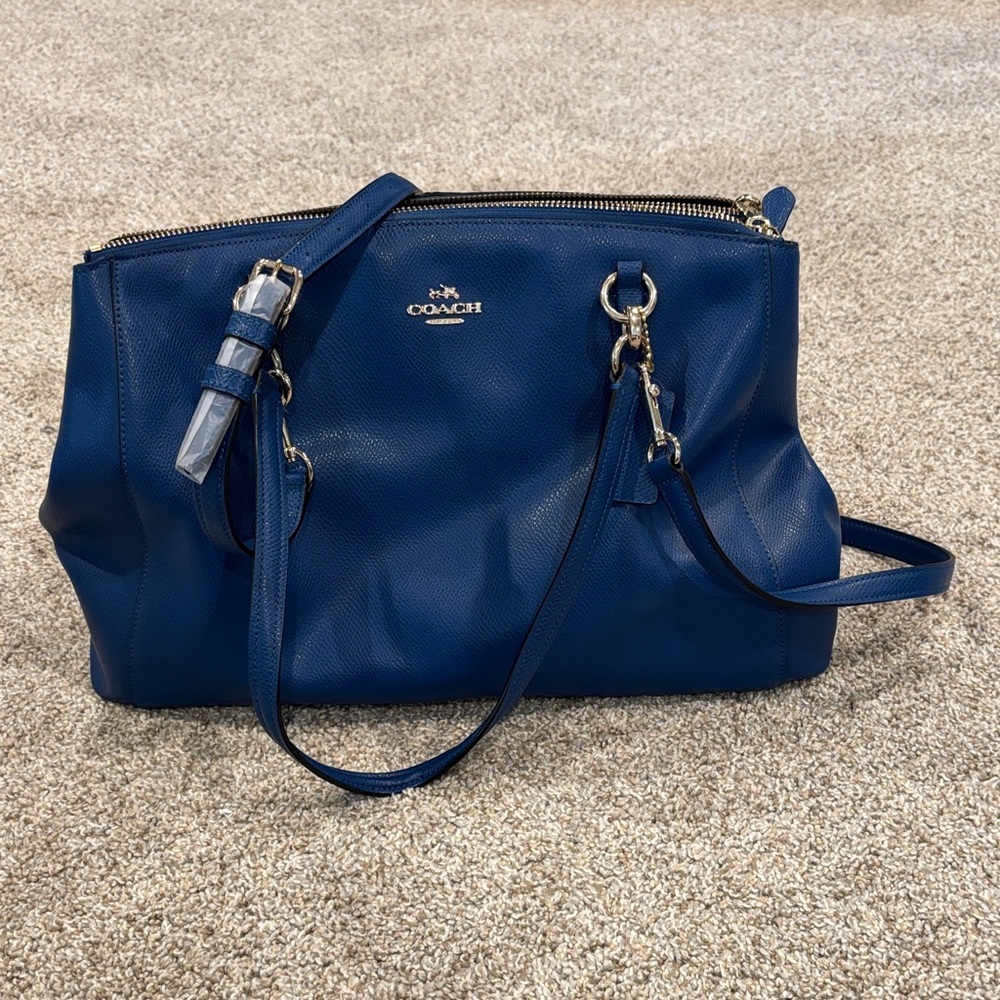 Coach Navy Blue Leather Shoulder Bag
